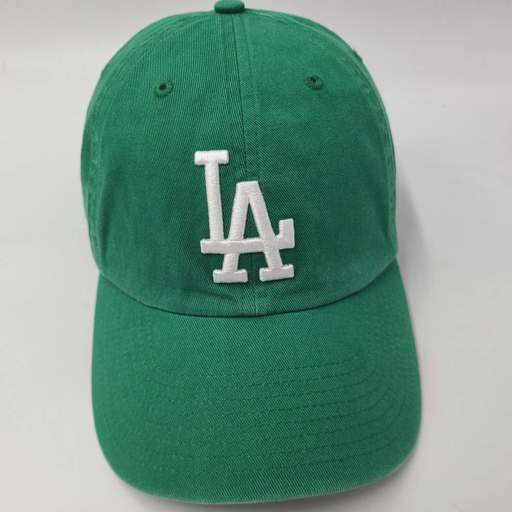 Los Angeles Dodgers Hat Strapback 47 Brand Clean Up Green White MLB Baseball Men